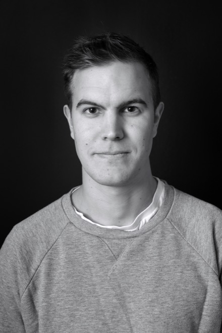 Black-and-white portrait of Arvid Klint.